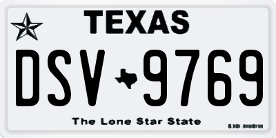 TX license plate DSV9769