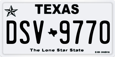 TX license plate DSV9770
