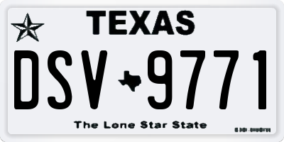 TX license plate DSV9771