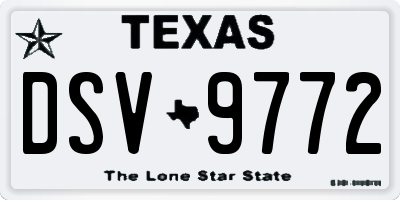 TX license plate DSV9772