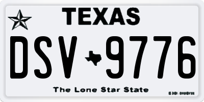 TX license plate DSV9776