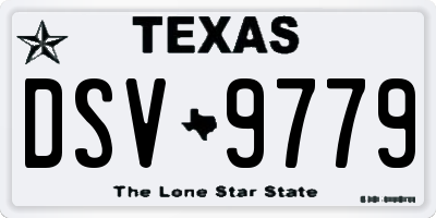 TX license plate DSV9779