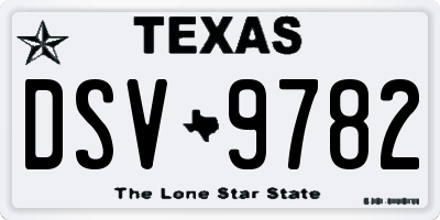 TX license plate DSV9782