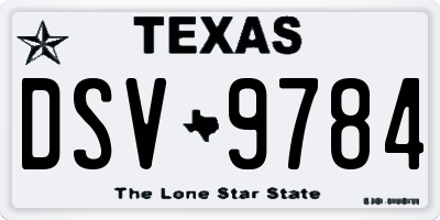 TX license plate DSV9784