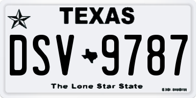 TX license plate DSV9787