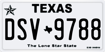 TX license plate DSV9788