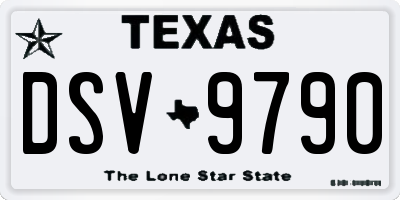 TX license plate DSV9790