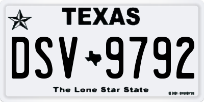 TX license plate DSV9792