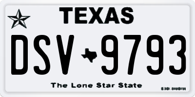 TX license plate DSV9793