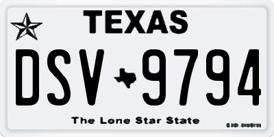 TX license plate DSV9794