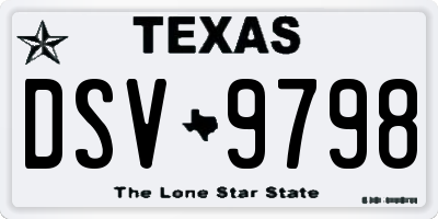 TX license plate DSV9798
