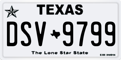 TX license plate DSV9799