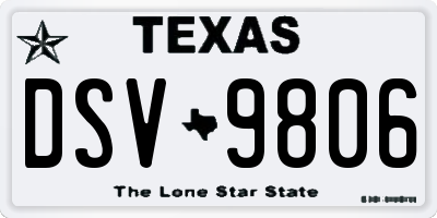 TX license plate DSV9806