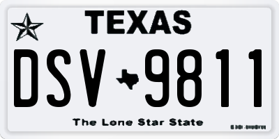 TX license plate DSV9811