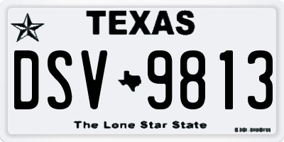 TX license plate DSV9813