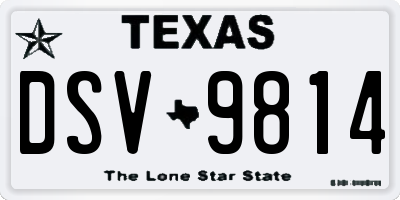 TX license plate DSV9814