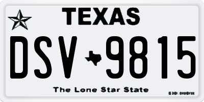 TX license plate DSV9815