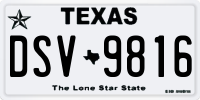 TX license plate DSV9816