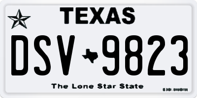 TX license plate DSV9823