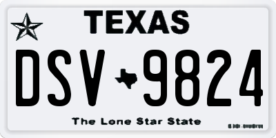 TX license plate DSV9824