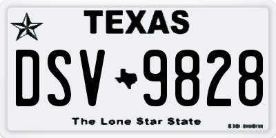 TX license plate DSV9828