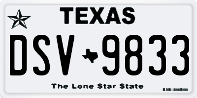 TX license plate DSV9833