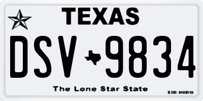TX license plate DSV9834