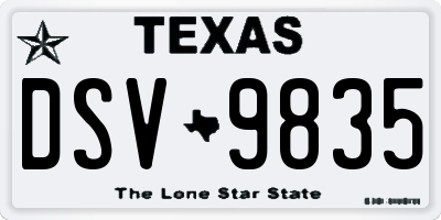 TX license plate DSV9835