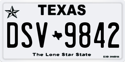 TX license plate DSV9842