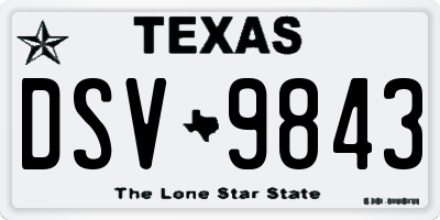 TX license plate DSV9843