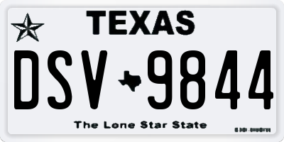 TX license plate DSV9844