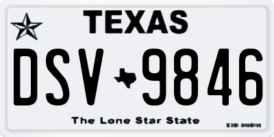 TX license plate DSV9846
