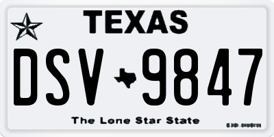 TX license plate DSV9847