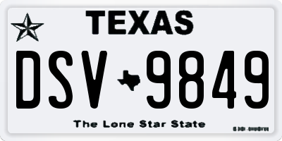 TX license plate DSV9849