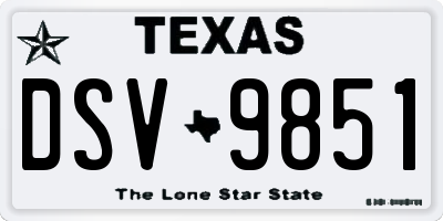 TX license plate DSV9851