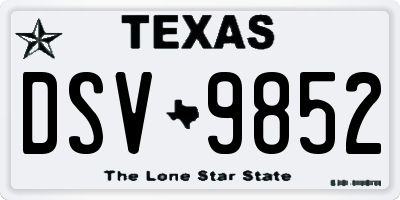 TX license plate DSV9852
