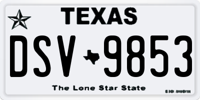 TX license plate DSV9853