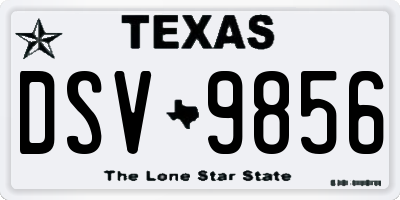 TX license plate DSV9856
