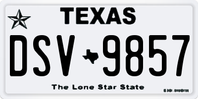 TX license plate DSV9857
