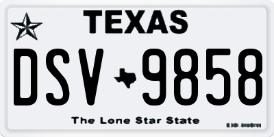 TX license plate DSV9858