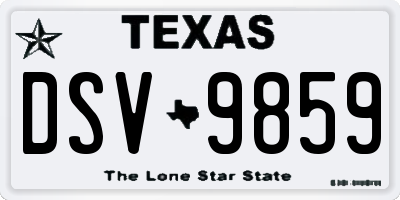 TX license plate DSV9859
