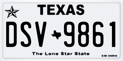 TX license plate DSV9861