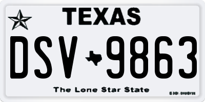 TX license plate DSV9863