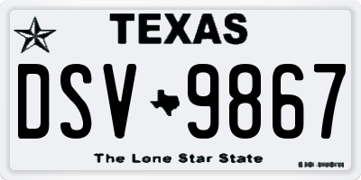 TX license plate DSV9867