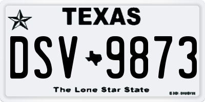 TX license plate DSV9873