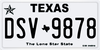 TX license plate DSV9878