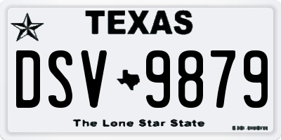 TX license plate DSV9879