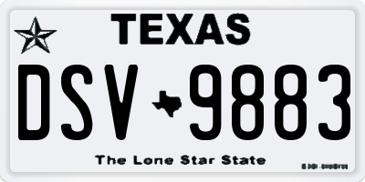 TX license plate DSV9883