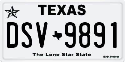 TX license plate DSV9891