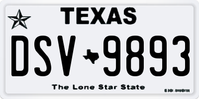 TX license plate DSV9893